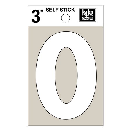 HY-KO 3In White Vinyl Number 0, 10PK A30510